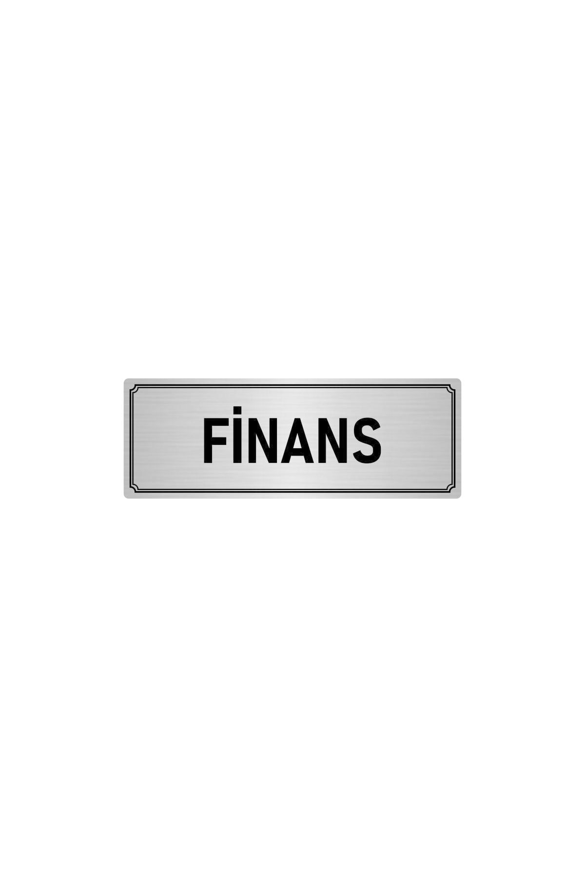Metal Yönlendirme Levhası, Departman Kapı Isimliği Finans 10x20 Cm Gümüş Renk Kapı İsimlik Tabela