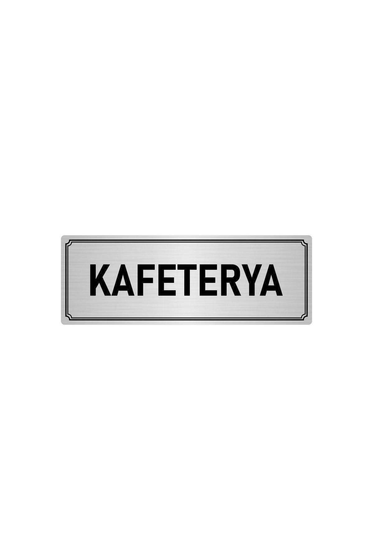Metal Yönlendirme Levhası, Departman Kapı Isimliği Kafeteya 10x20 Cm Gümüş Renk Kapı İsimlik Tabela