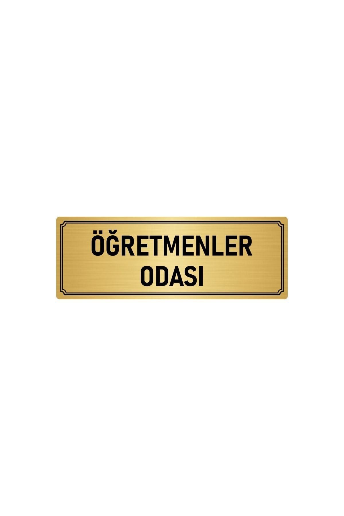 Metal Yönlendirme Levhası, Departman Kapı Isimliği Öğretmenler Odası 7x20 Cm Altın Renk Kapı İsimlik Tabela