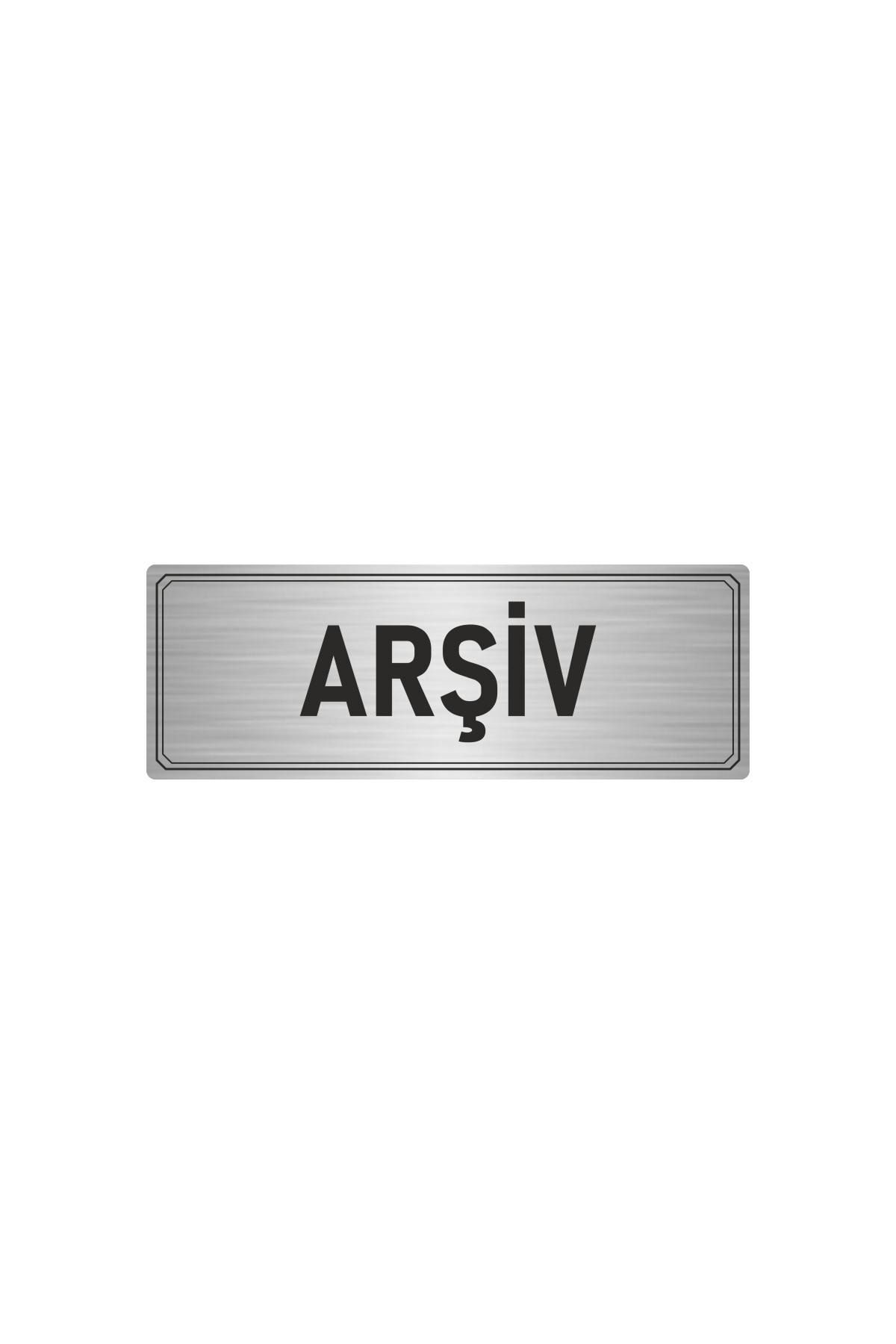 Metal Yönlendirme Levhası, Departman Kapı Isimliği Arşiv 10x20 Cm Gümüş Renk Kapı İsimlik Tabela