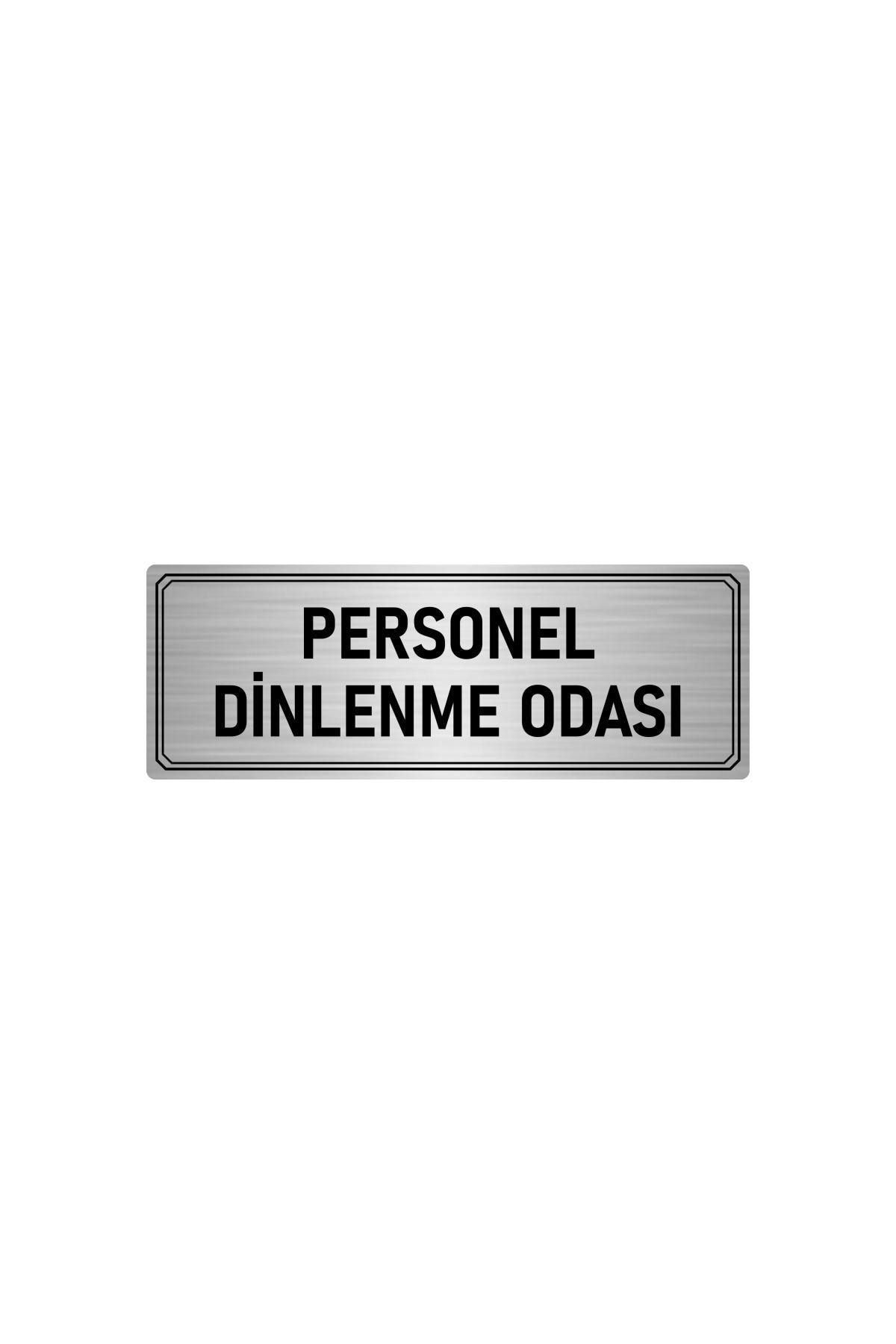Metal Yönlendirme Levhası, Departman Kapı Isimliği Personel Dinlenme Odası 10x20 Cm Gümüş Renk Kapı İsimlik Tabela