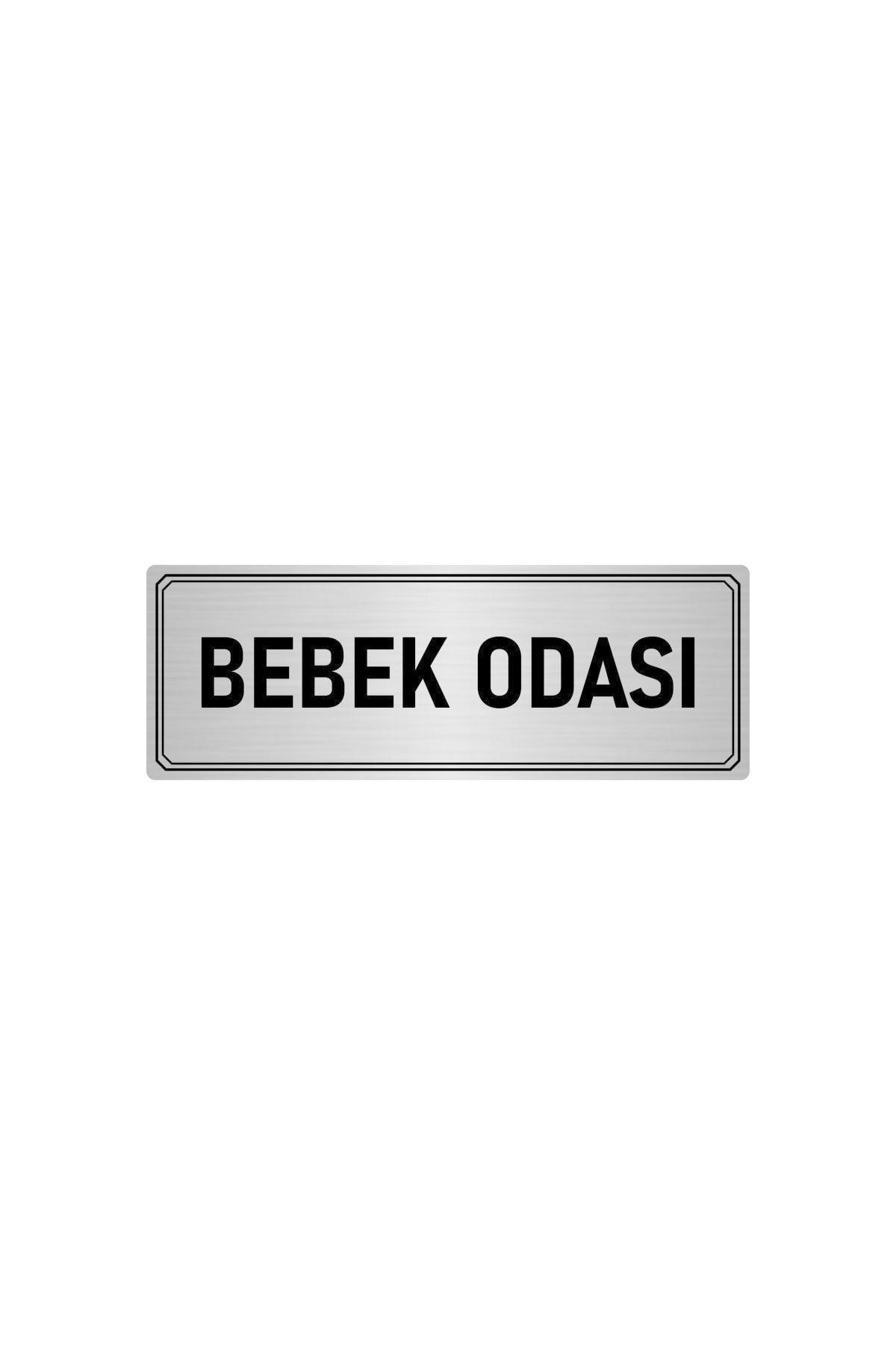 Metal Yönlendirme Levhası, Departman Kapı Isimliği Bebek Odası 7x20 Cm Gümüş Renk Kapı İsimlik Tabela