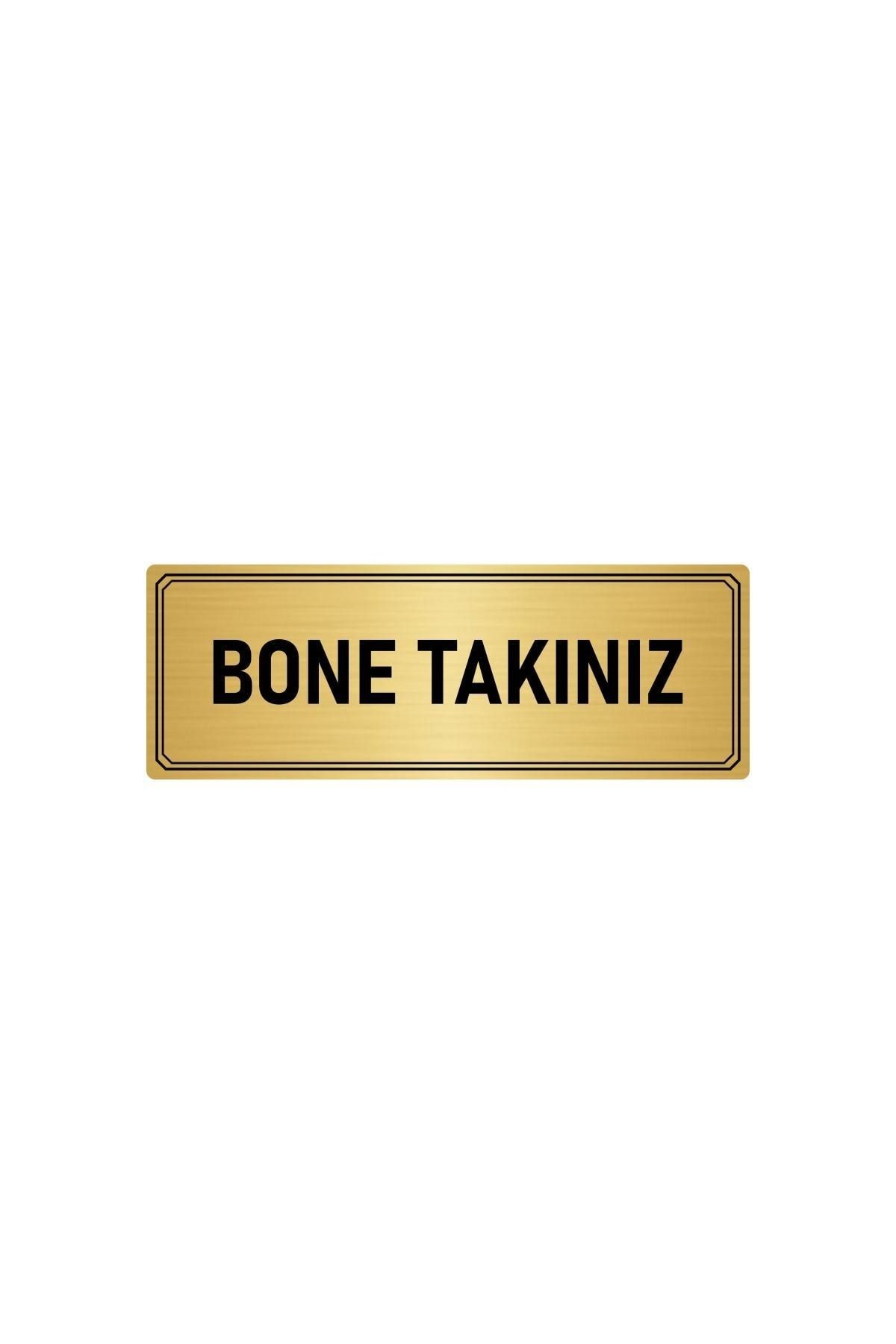 Metal Yönlendirme Levhası, Departman Kapı Isimliği Bone Takınız 7x20 Cm Altın Renk Kapı İsimlik Tabela
