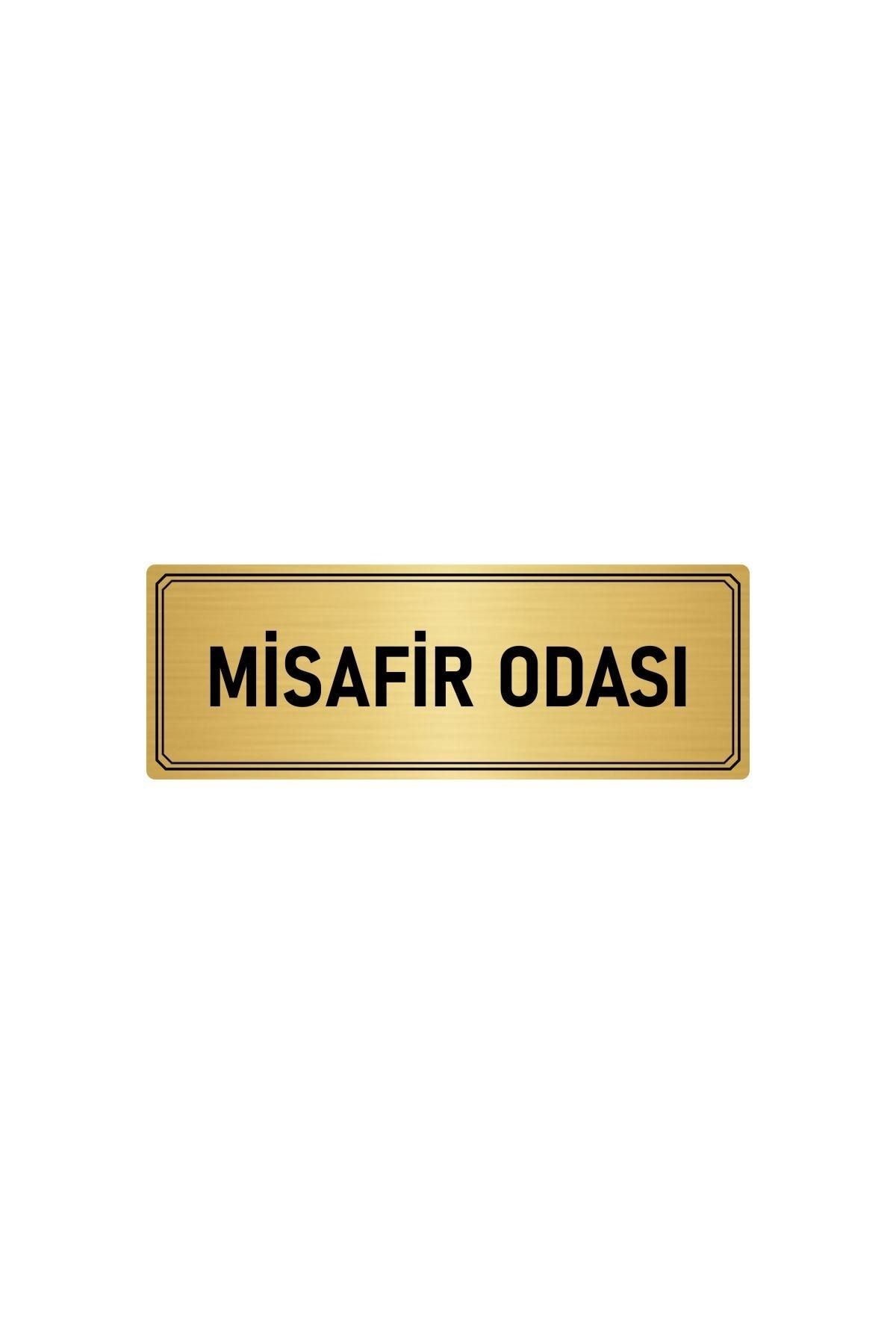 Metal Yönlendirme Levhası, Departman Kapı Isimliği Misafir Odası 7x20 Cm Altın Renk Kapı İsimlik Tabela