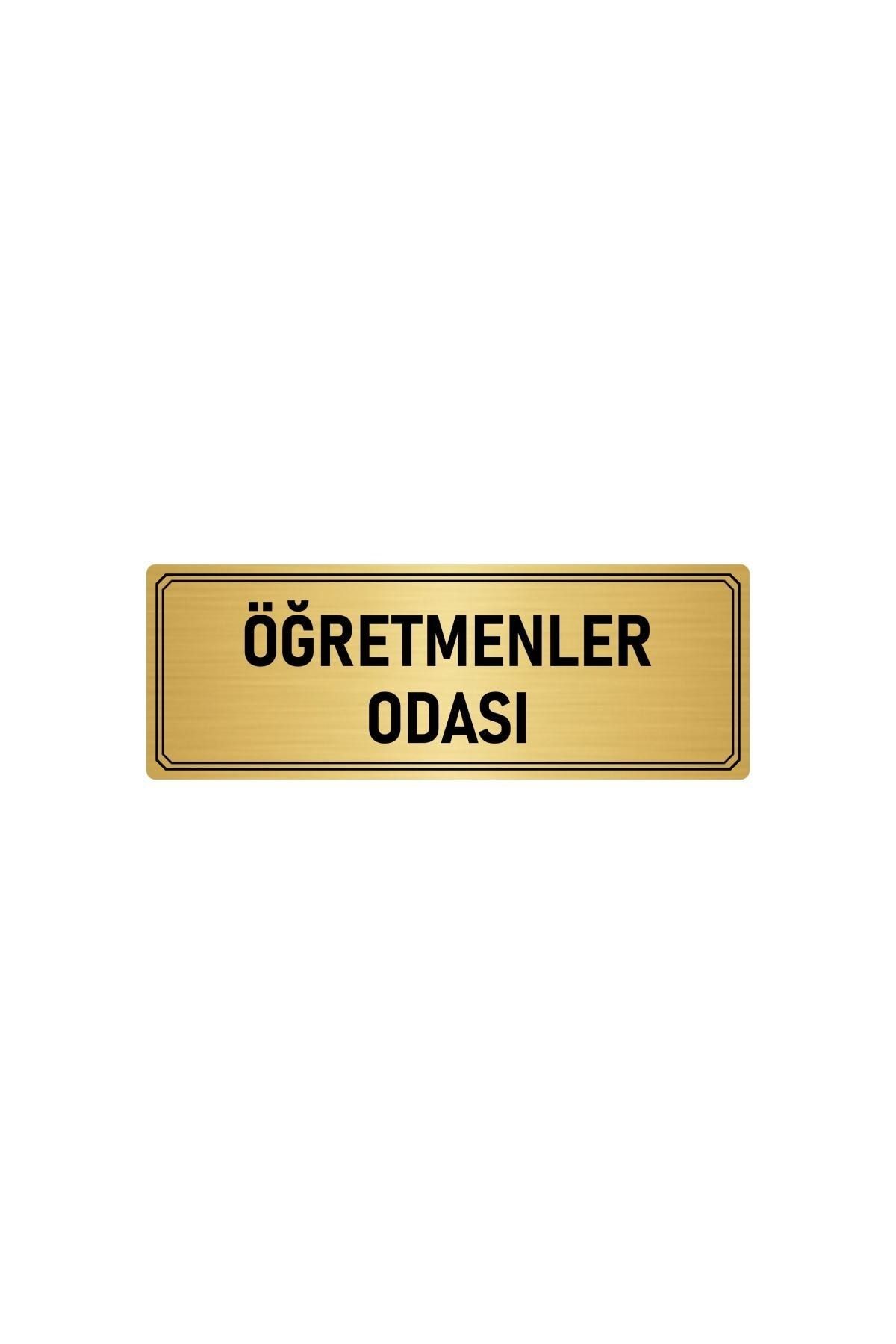 Metal Yönlendirme Levhası, Departman Kapı Isimliği Öğretmenler Odası 10x20 Cm Altın Renk Kapı İsimlik Tabela