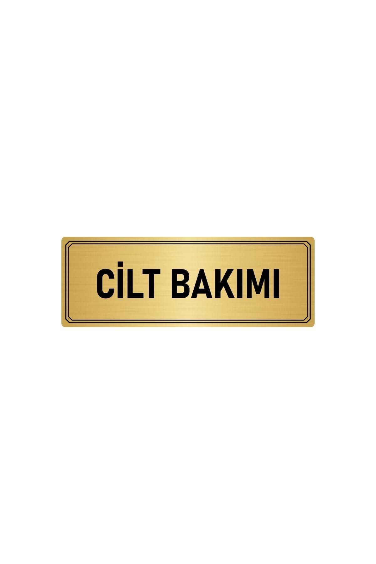 Metal Yönlendirme Levhası, Departman Kapı Isimliği Cilt Bakımı 10x20 Cm Altın Renk Kapı İsimlik Tabela