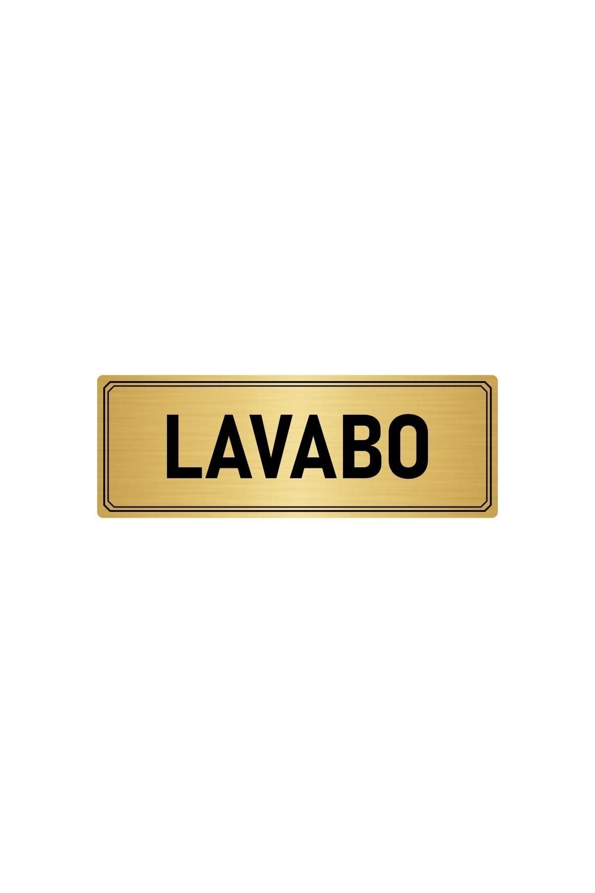 Metal Yönlendirme Levhası, Departman Kapı Isimliği Lavabo 5x20 Cm Altın Renk Kapı İsimlik Tabela