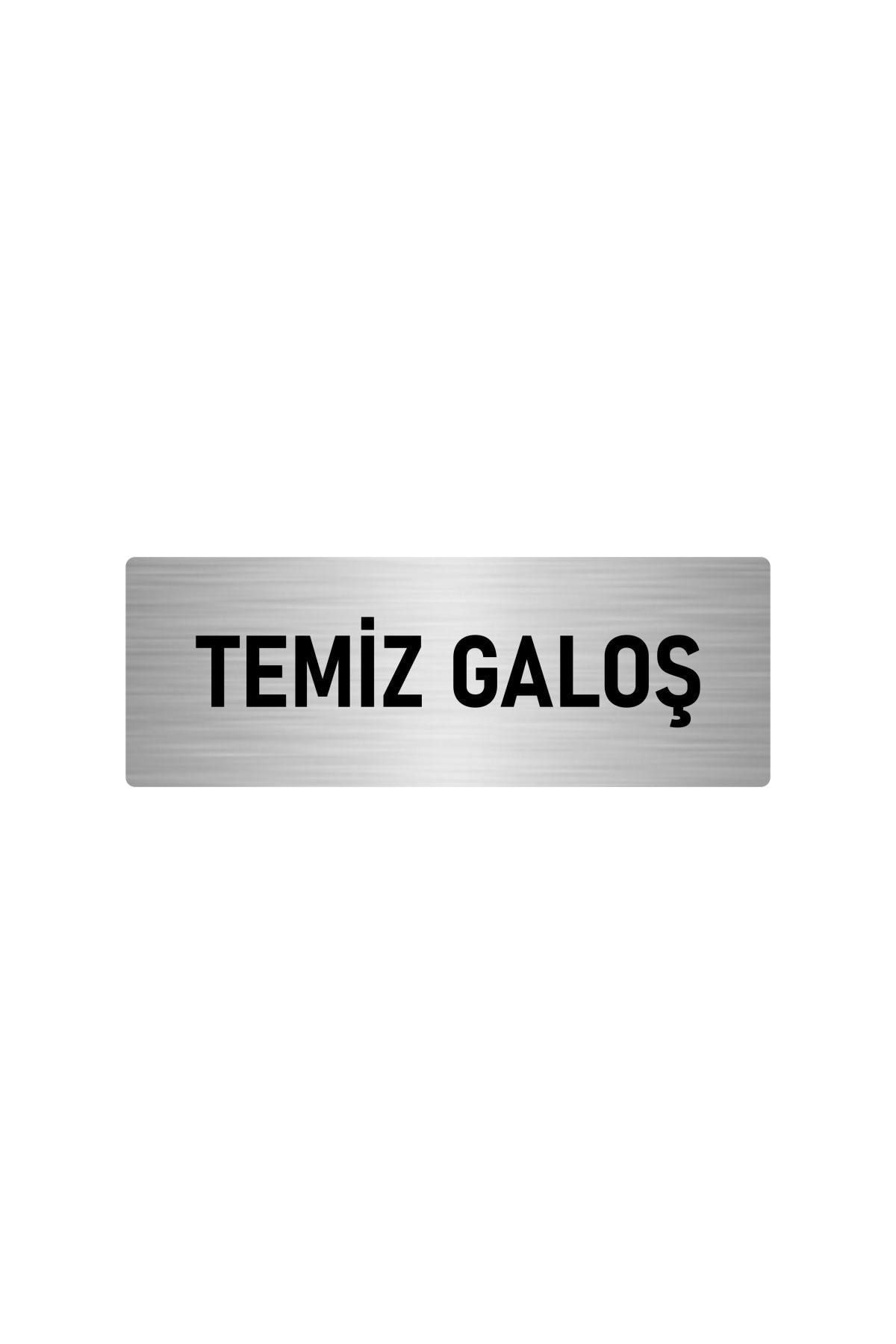 Metal Yönlendirme Levhası, Departman Kapı Isimliği Temiz Galoş 7x20 Cm Gümüş Renk Kapı İsimlik Tabela