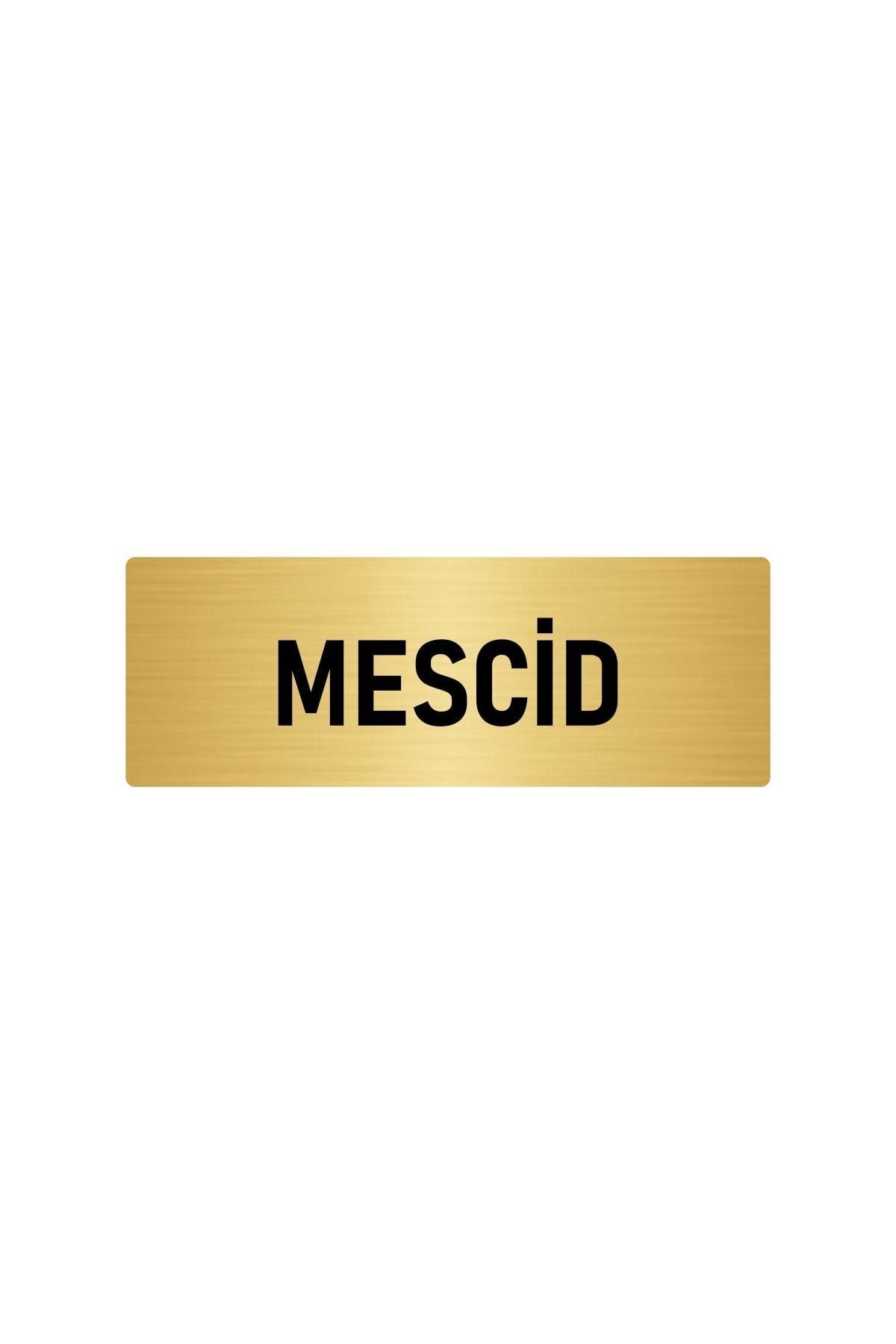 Metal Yönlendirme Levhası, Departman Kapı Isimliği Mescid 7x20 Cm Altın Renk Kapı İsimlik Tabela
