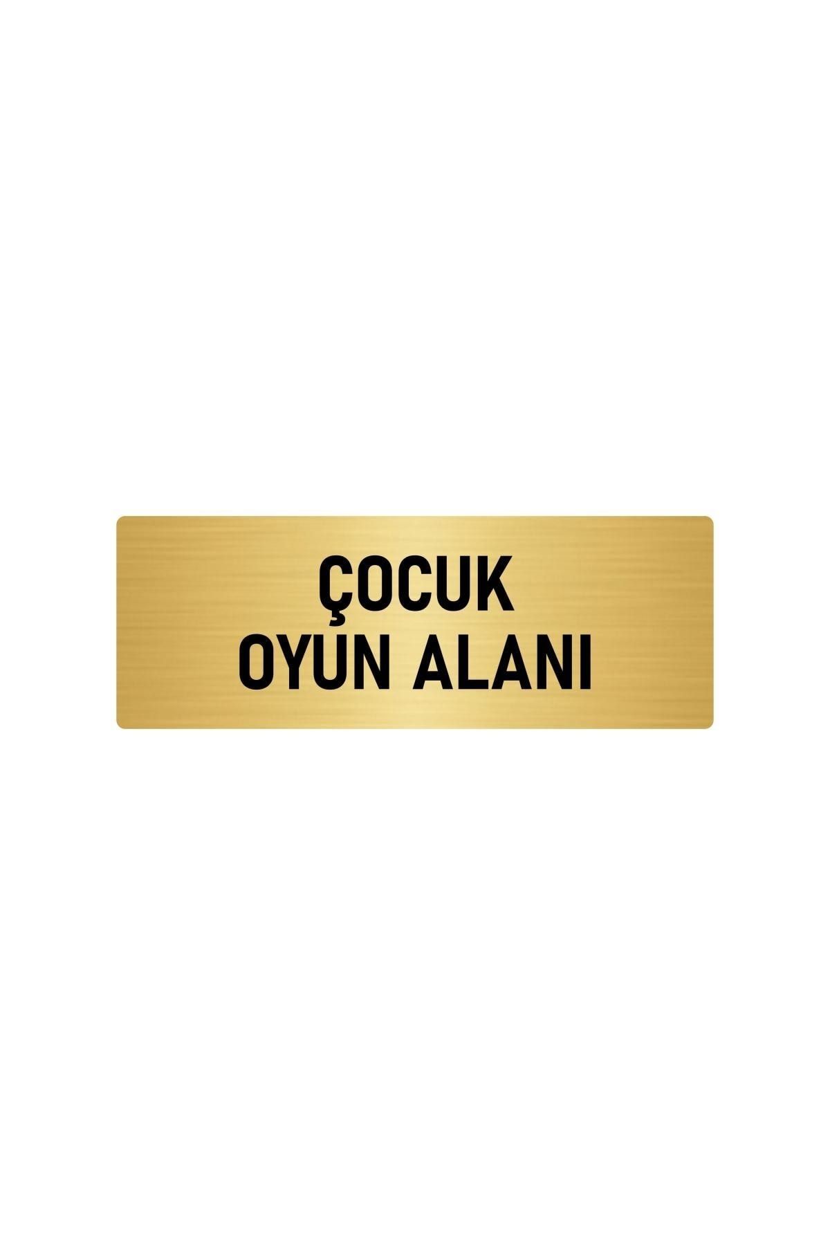 Metal Yönlendirme Levhası, Departman Kapı Isimliği Çocuk Oyun Alanı 7x20 Cm Altın Renk Kapı İsimlik Tabela