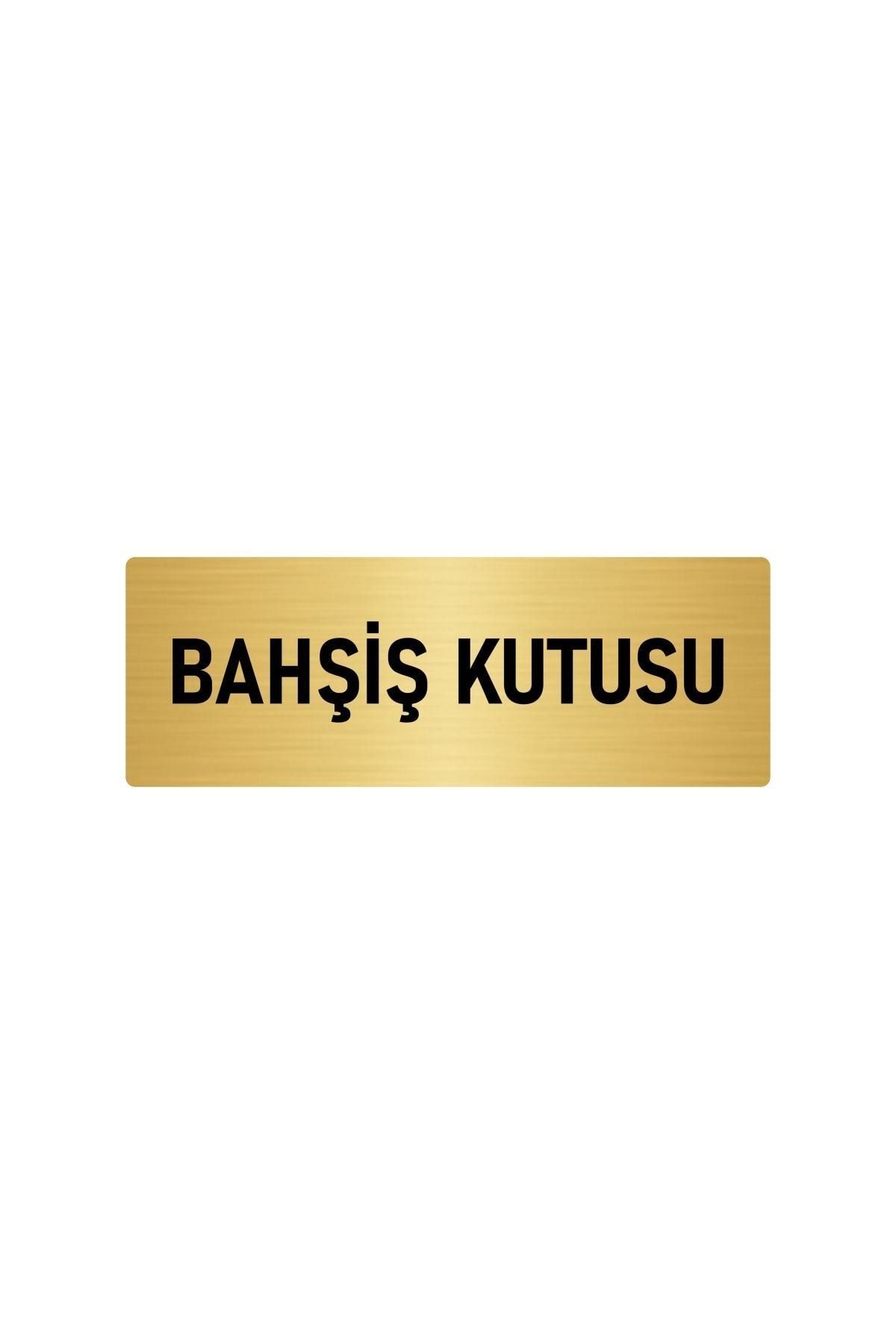 Metal Yönlendirme Levhası, Departman Kapı Isimliği Bahşiş Kutusu 7x20 Cm Altın Renk Kapı İsimlik Tabela