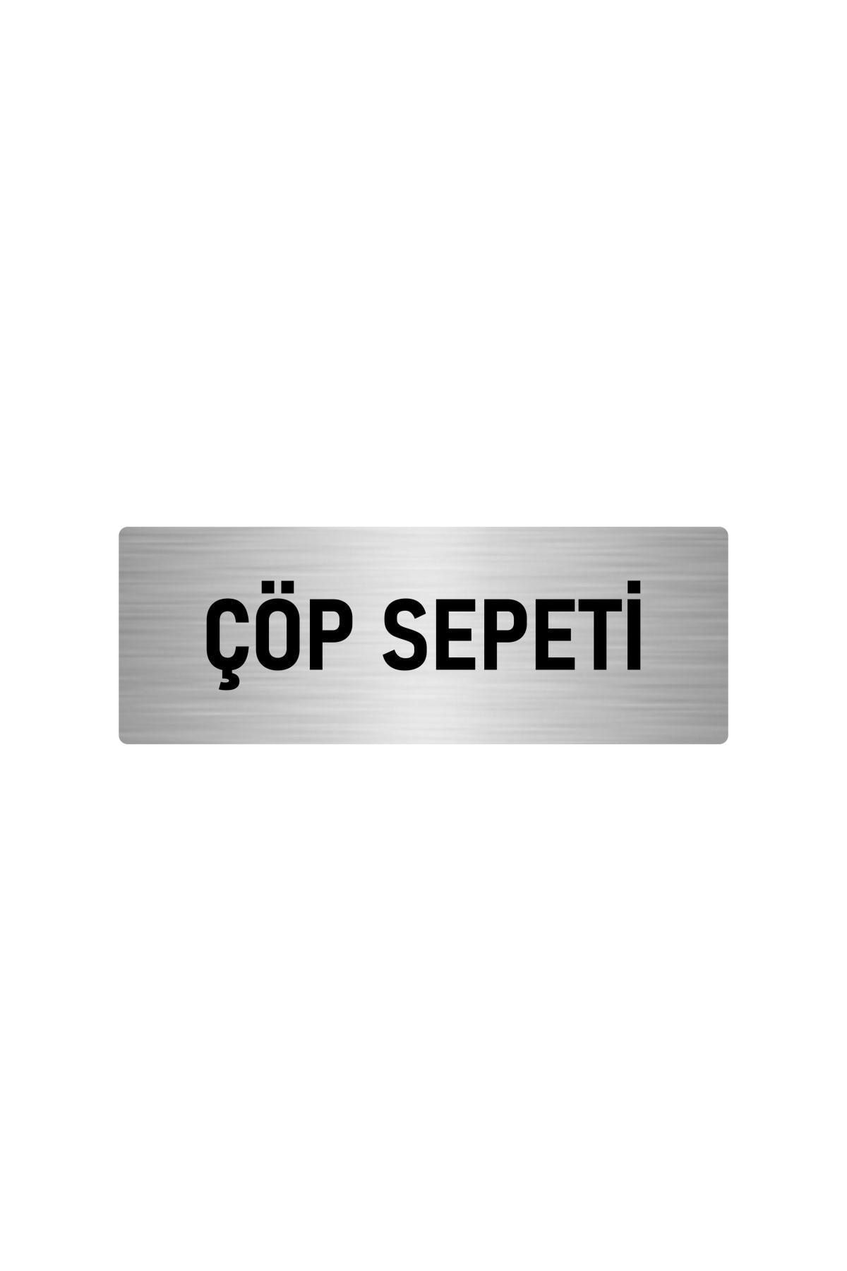 Metal Yönlendirme Levhası, Departman Kapı Isimliği Çöp Sepeti 10x20 Cm Gümüş Renk Kapı İsimlik Tabela