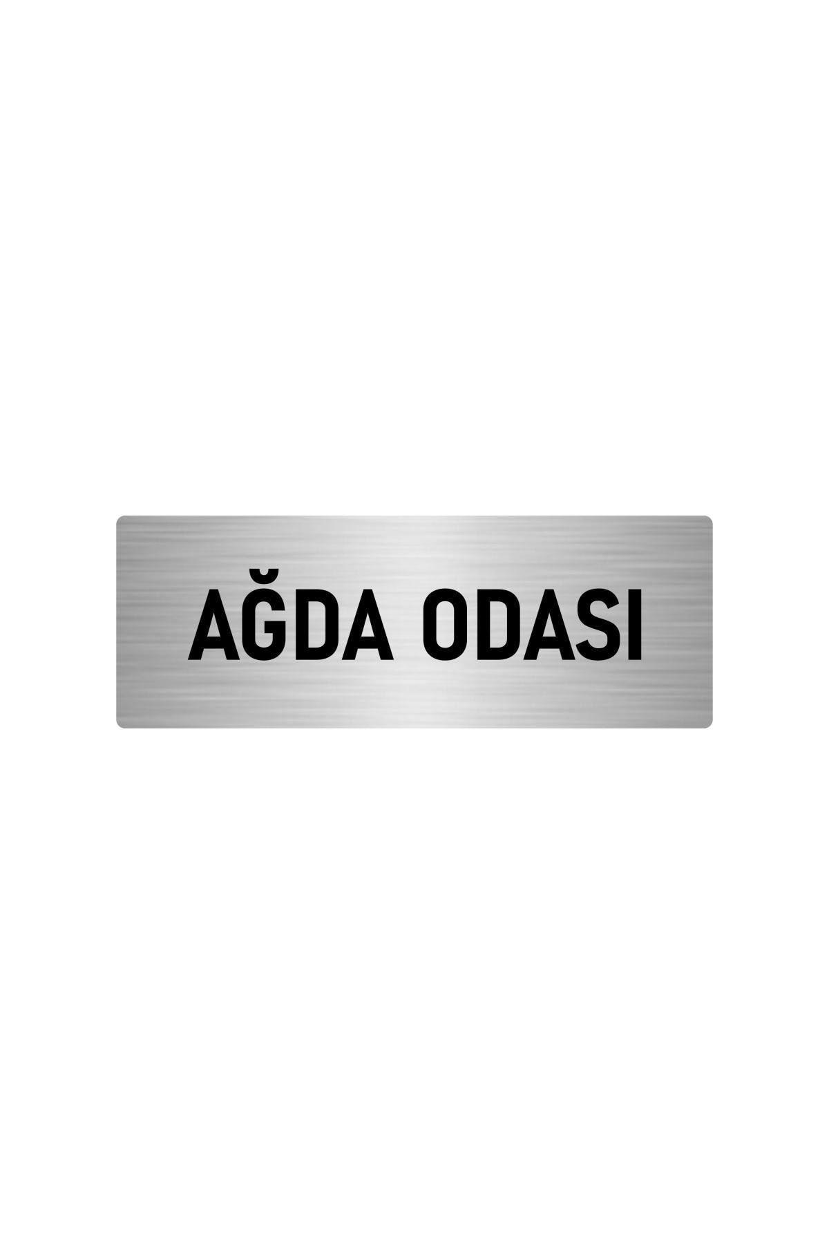 Metal Yönlendirme Levhası, Departman Kapı Isimliği Ağda Odası 10x20 Cm Gümüş Renk Kapı İsimlik Tabela