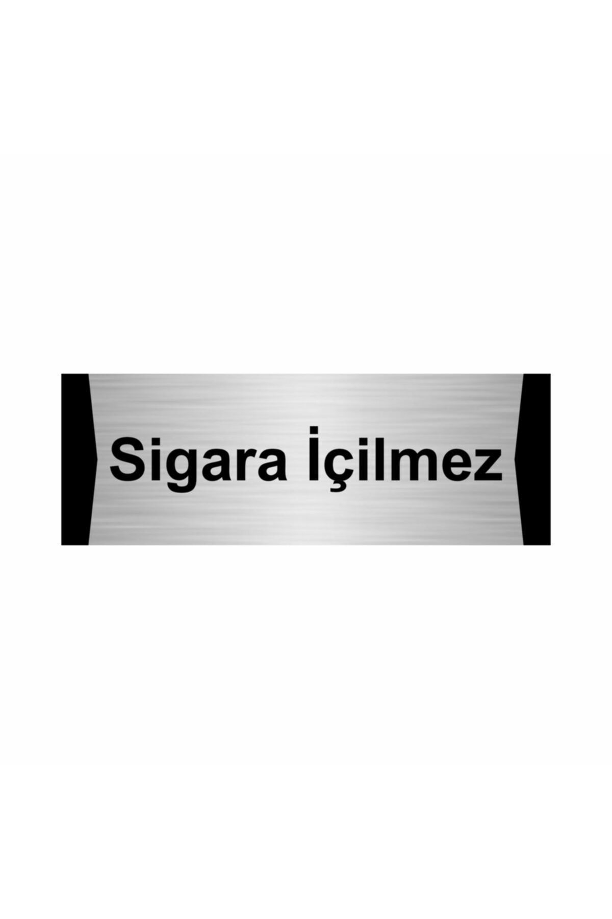 Sigara Içilmez 7x20cm Gümüş Renk Metal Yönlendirme Levhası Kapı İsimlik Tabela
