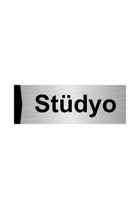 Stüdyo 7x20cm Gümüş Renk Metal Yönlendirme Levhası Kapı İsimlik Tabela