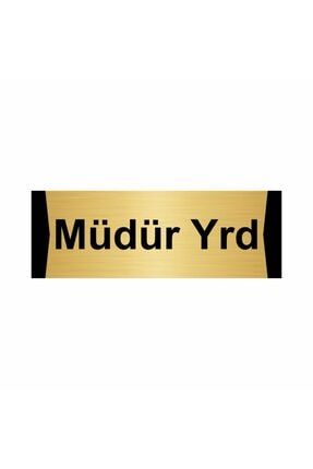 Genel Müdür Yardımcısı 10x20cm Altın Renk Metal Yönlendirme Levhası Kapı İsimlik Tabela
