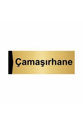 Çamaşırhane 10x20cm Altın Renk Metal Yönlendirme Levhası Kapı İsimlik Tabela