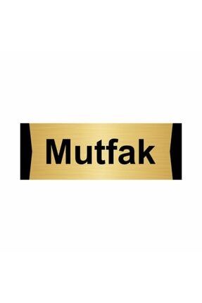 Mutfak 7x20cm Altın Renk Metal Yönlendirme Levhası Kapı İsimlik Tabela