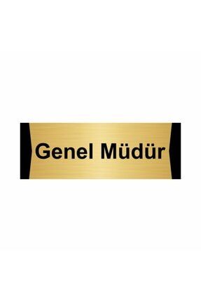 Genel Müdür 10x20cm Altın Renk Metal Yönlendirme Levhası Kapı İsimlik Tabela