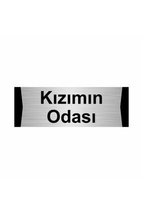 Kızımın Odası 7x20cm Gümüş Renk Metal Yönlendirme Levhası Kapı İsimlik Tabela
