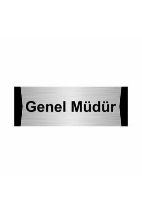 Genel Müdür 7x20cm Gümüş Renk Metal Yönlendirme Levhası Kapı İsimlik Tabela