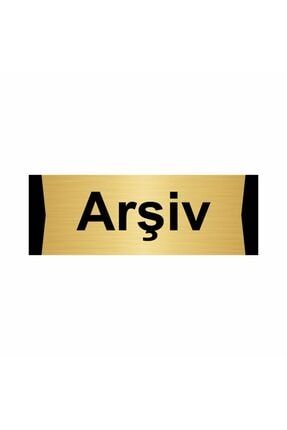 Arşiv 7x20cm Altın Renk Metal Yönlendirme Levhası Kapı İsimlik Tabela