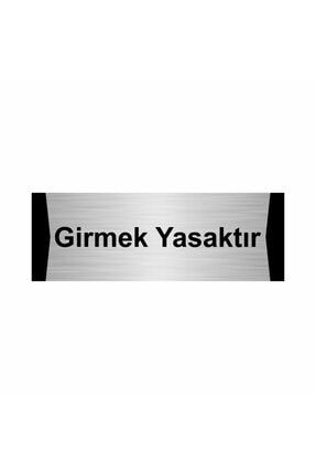 Girmek Yasaktır 10x20cm Gümüş Renk Metal Yönlendirme Levhası Kapı İsimlik Tabela