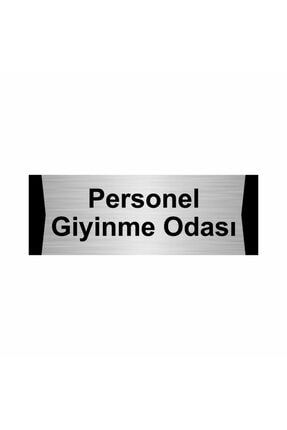 Personel Dinlenme Odası 7x20cm Gümüş Renk Metal Yönlendirme Levhası Kapı İsimlik Tabela