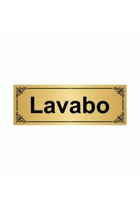 Lavabo 7x20cm Altın Renk Metal Yönlendirme Levhası Kapı İsimlik Tabela