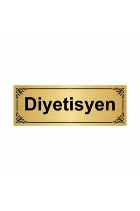 Diyetisyen 7x20cm Altın Renk Metal Yönlendirme Levhası Kapı İsimlik Tabela
