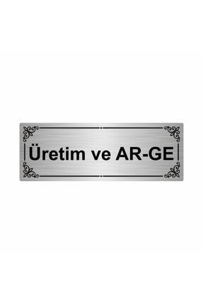 Üretim & Ar-ge 7x20cm Gümüş Renk Metal Yönlendirme Levhası Kapı İsimlik Tabela