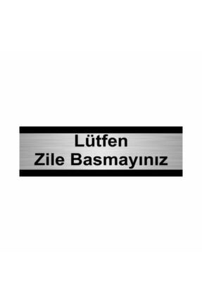 Lütfen Zile Basmayınız 10x20cm Gümüş Renk Metal Yönlendirme Levhası Kapı İsimlik Tabela