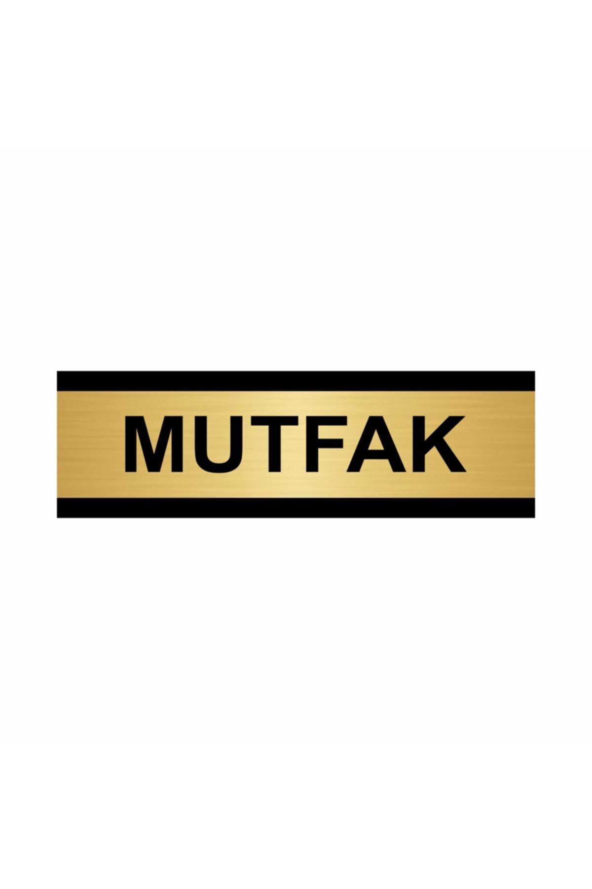Mutfak 7x20cm Altın Renk Metal Yönlendirme Levhası Kapı İsimlik Tabela