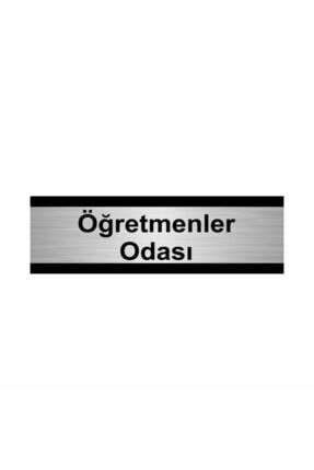 Öğretmenler Odası 10x20cm Gümüş Renk Metal Yönlendirme Levhası Kapı İsimlik Tabela