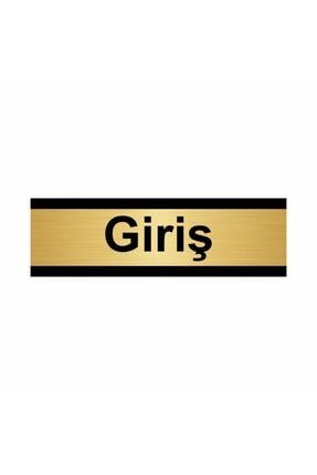 Giriş 10x20cm Altın Renk Metal Yönlendirme Levhası Kapı İsimlik Tabela