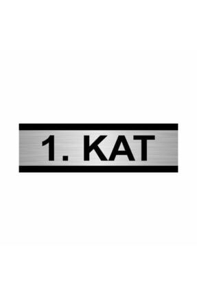 1. Kat 7x20cm Gümüş Renk Metal Yönlendirme Levhası Kapı İsimlik Tabela