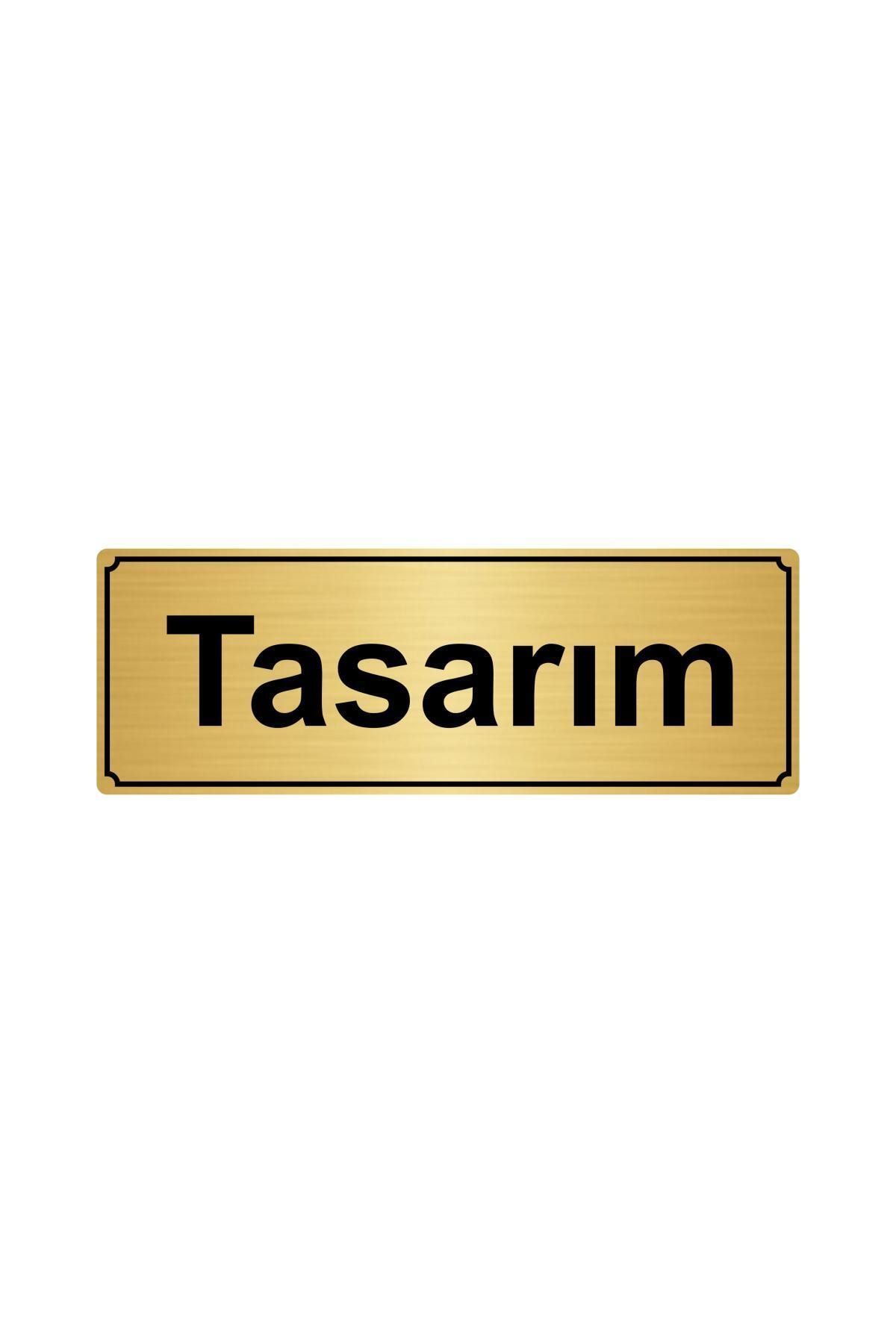 Altın Renk Metal Tasarım Yönlendirme Levhası Kapı İsimlik Tabela