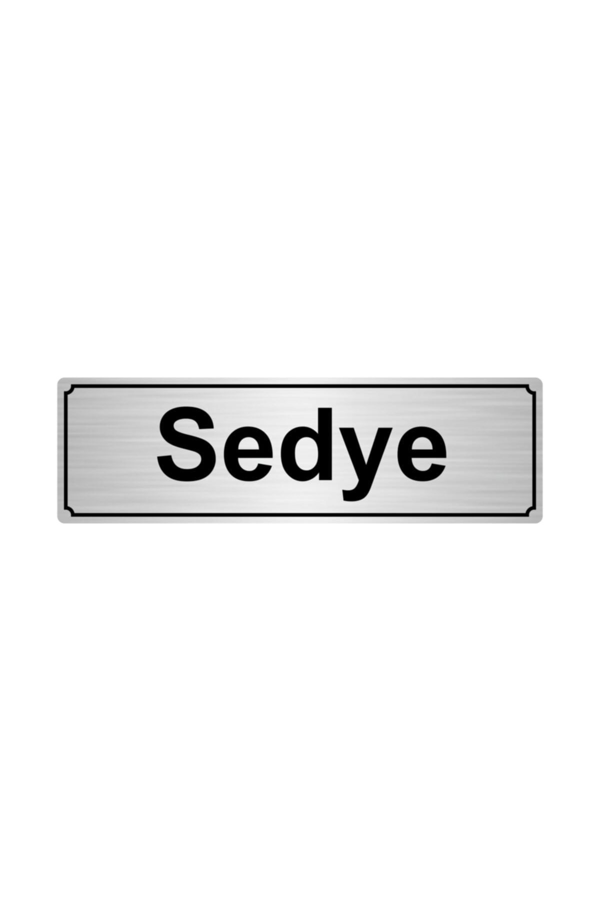 Sedye Yönlendirme Levhası 10cmx20cm Gümüş Renk Metal Kapı İsimlik Tabela