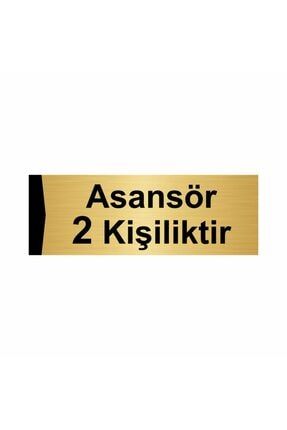 Asansör 2 Kişiliktir 5x20cm Altın Renk Metal Yönlendirme Levhası Kapı İsimlik Tabela