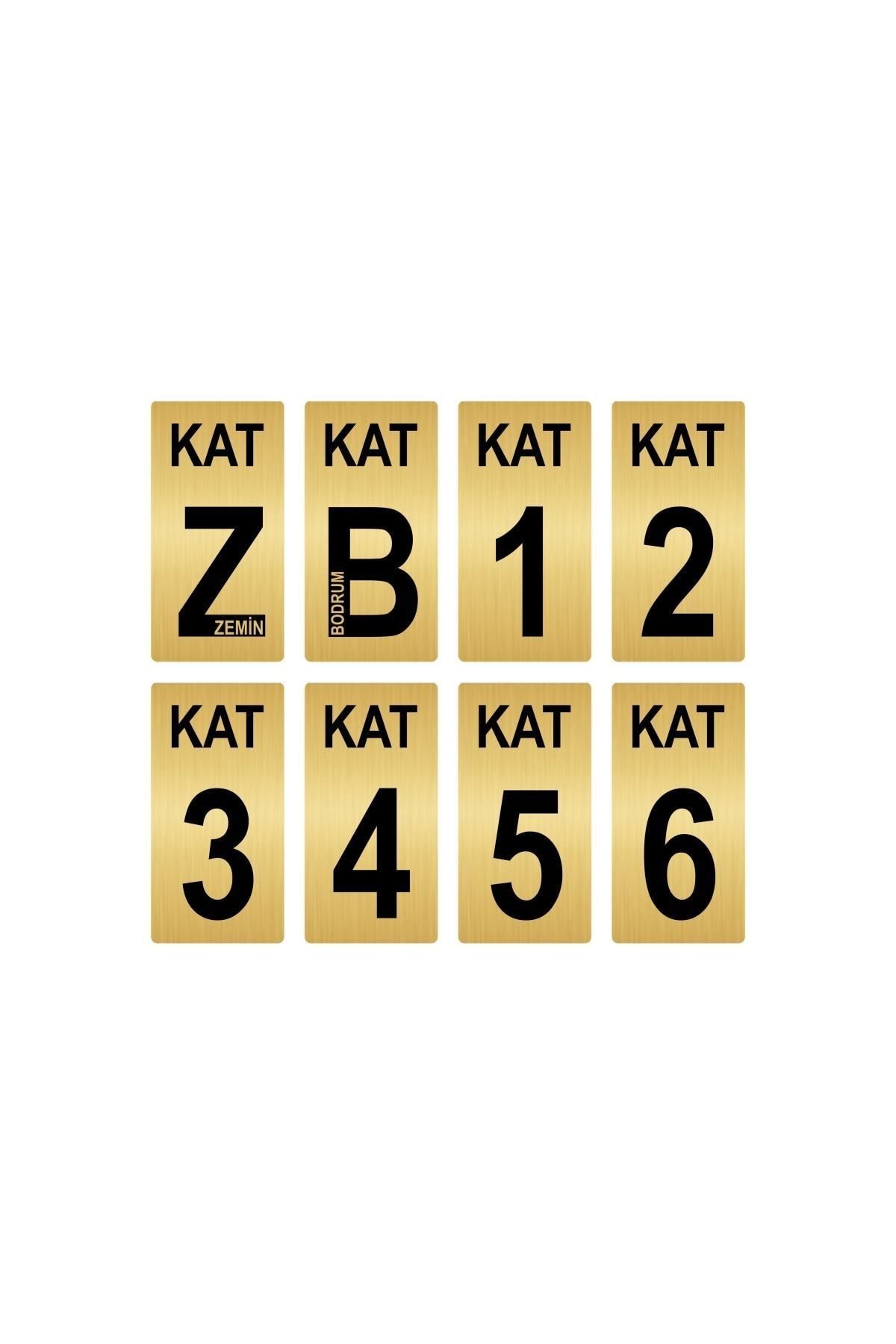 Apartman Bina Kat Numarası Levhası 6x12 Cm Altın Renk Kapı İsimlik Tabela