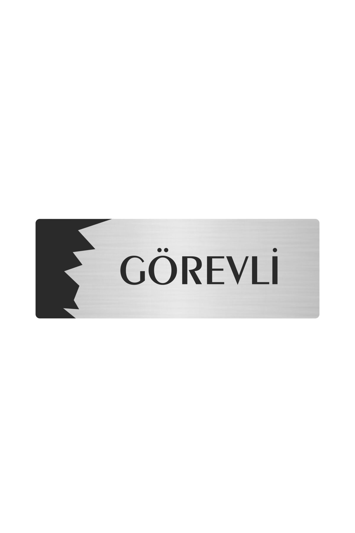 Metal Departman Kapı İsimliği, Yönlendirme levhası Görevli 5X20 Cm Gümüş Renk Kapı İsimlik Tabela