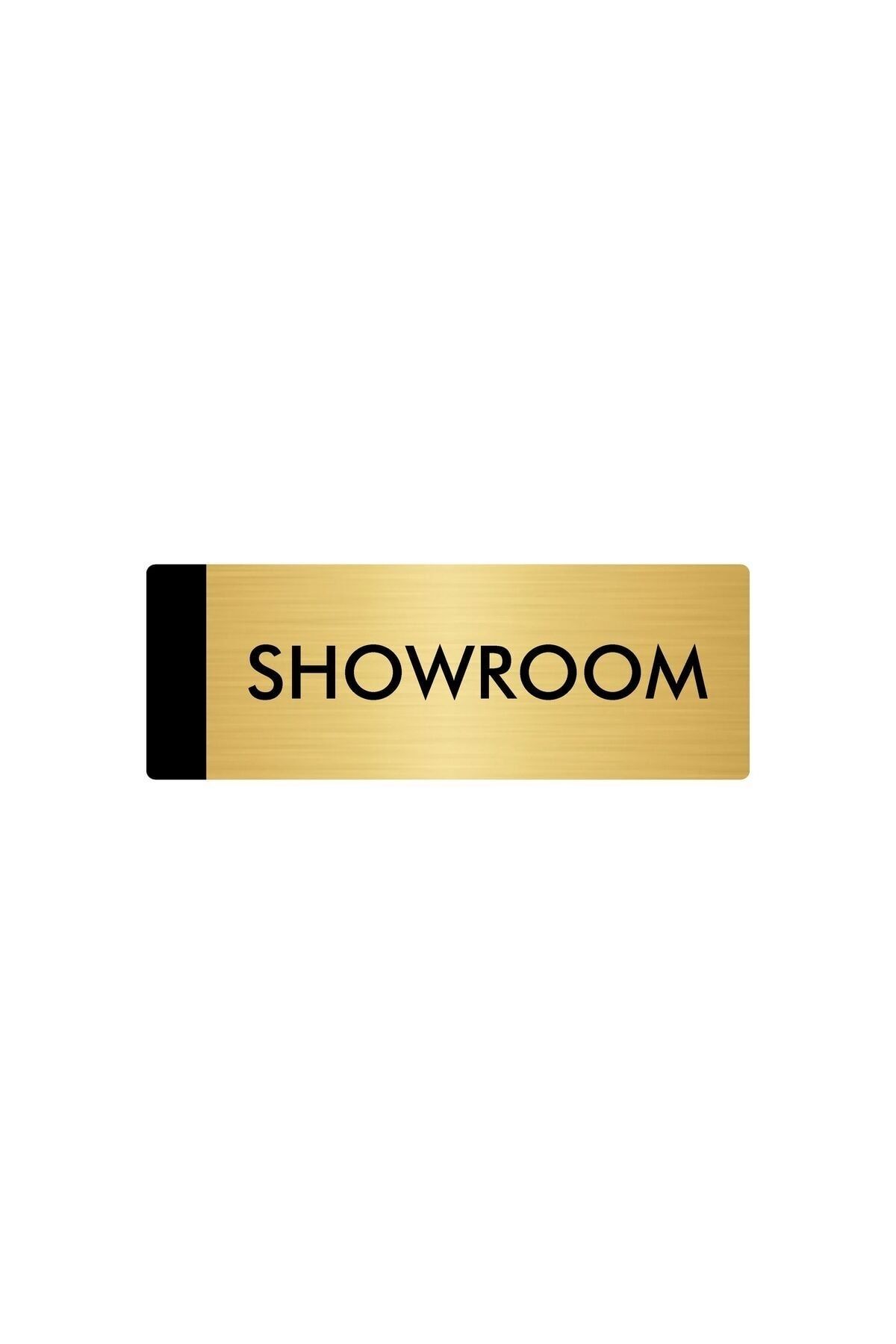 Metal Yönlendirme Levhası, Departman Kapı Isimliği Showroom 5x20 Cm Altın Renk Kapı İsimlik Tabela
