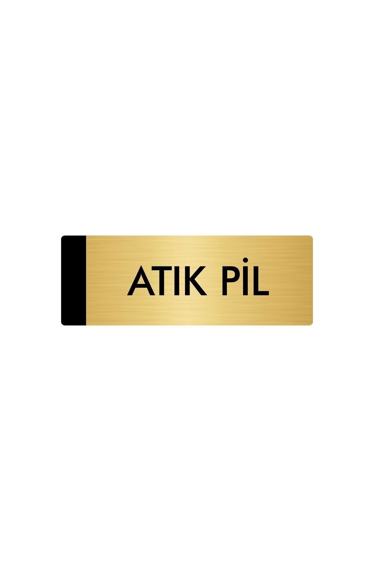 Metal Yönlendirme Levhası, Departman Kapı Isimliği Atık Pil 5x20 Cm Altın Renk Kapı İsimlik Tabela