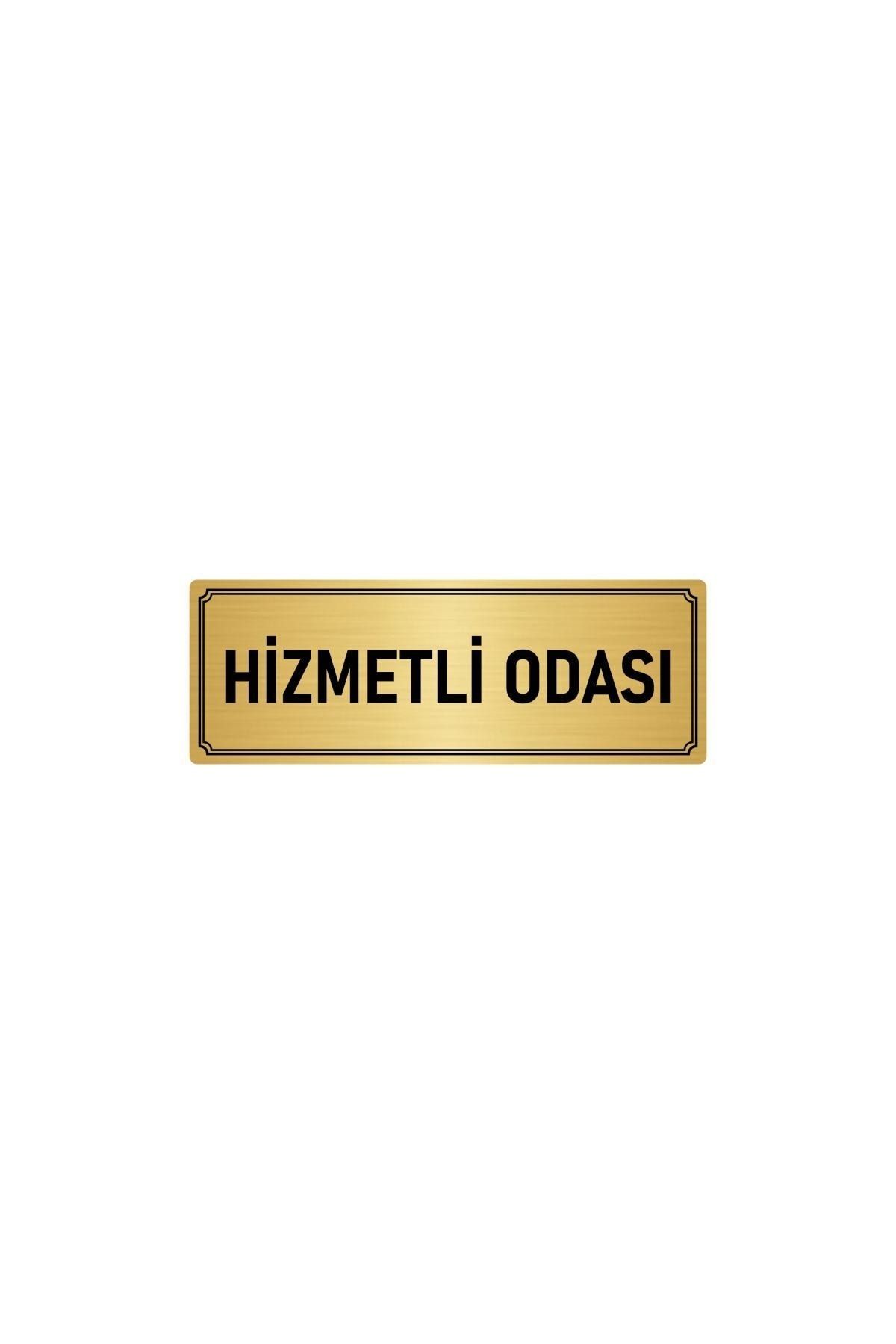 Metal Yönlendirme Levhası, Departman Kapı Isimliği Hizmetli Odası 5x20 Cm Altın Renk Kapı İsimlik Tabela