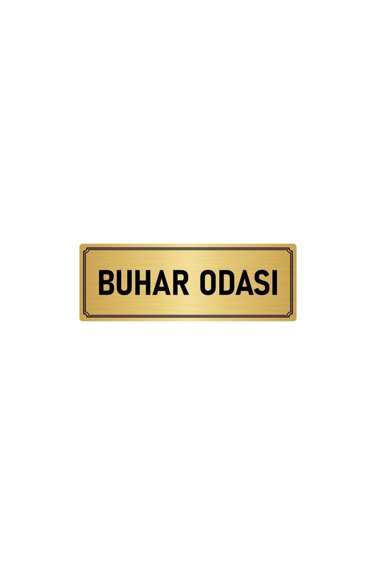 Metal Yönlendirme Levhası, Departman Kapı Isimliği Buhar Odası 5x20 Cm Altın Renk Kapı İsimlik Tabela