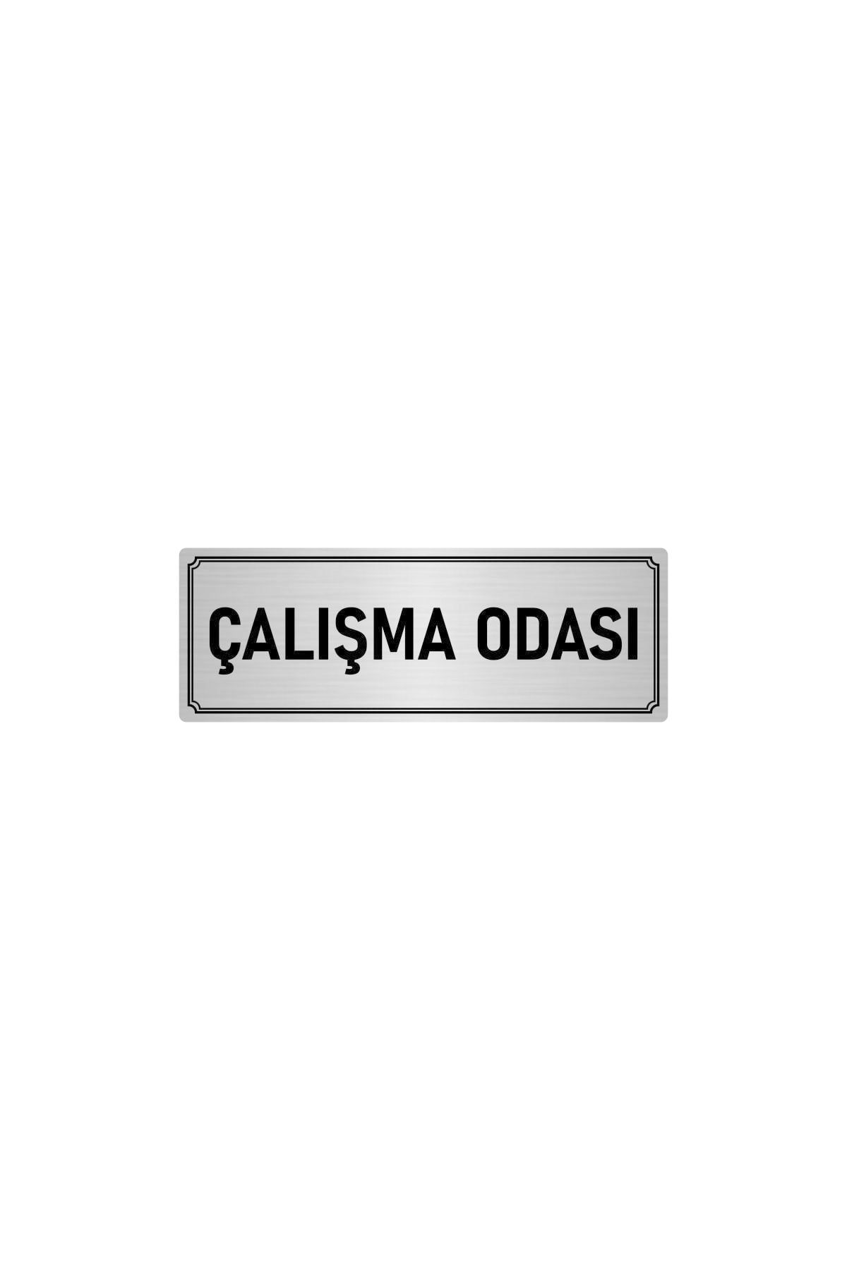 Metal Yönlendirme Levhası, Departman Kapı Isimliği Çalışma Odası 5x20 Cm Gümüş Renk Kapı İsimlik Tabela