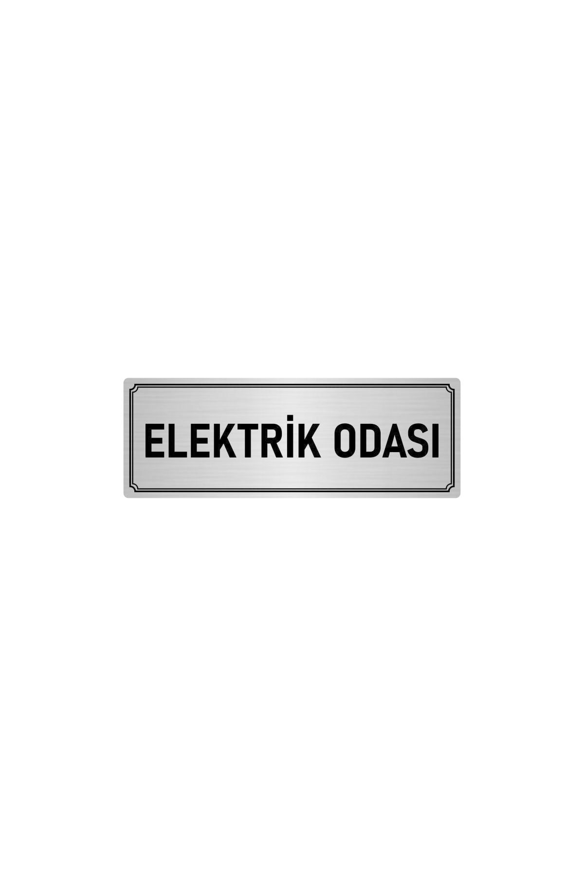 Metal Yönlendirme Levhası, Departman Kapı Isimliği Elektrik Odası 5x20 Cm Gümüş Renk Kapı İsimlik Tabela