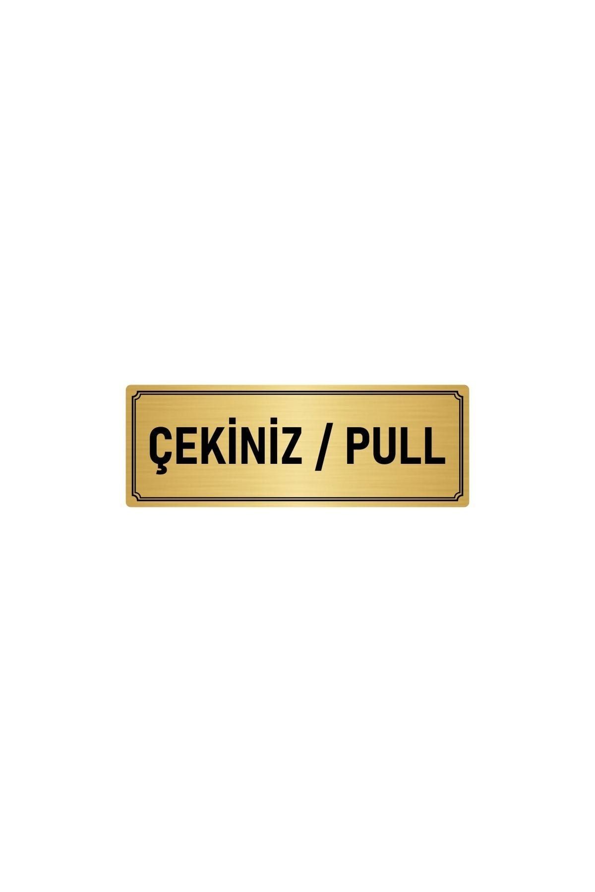 Metal Yönlendirme Levhası, Departman Kapı Isimliği Çekiniz/pull 5x20 Cm Altın Renk Kapı İsimlik Tabela