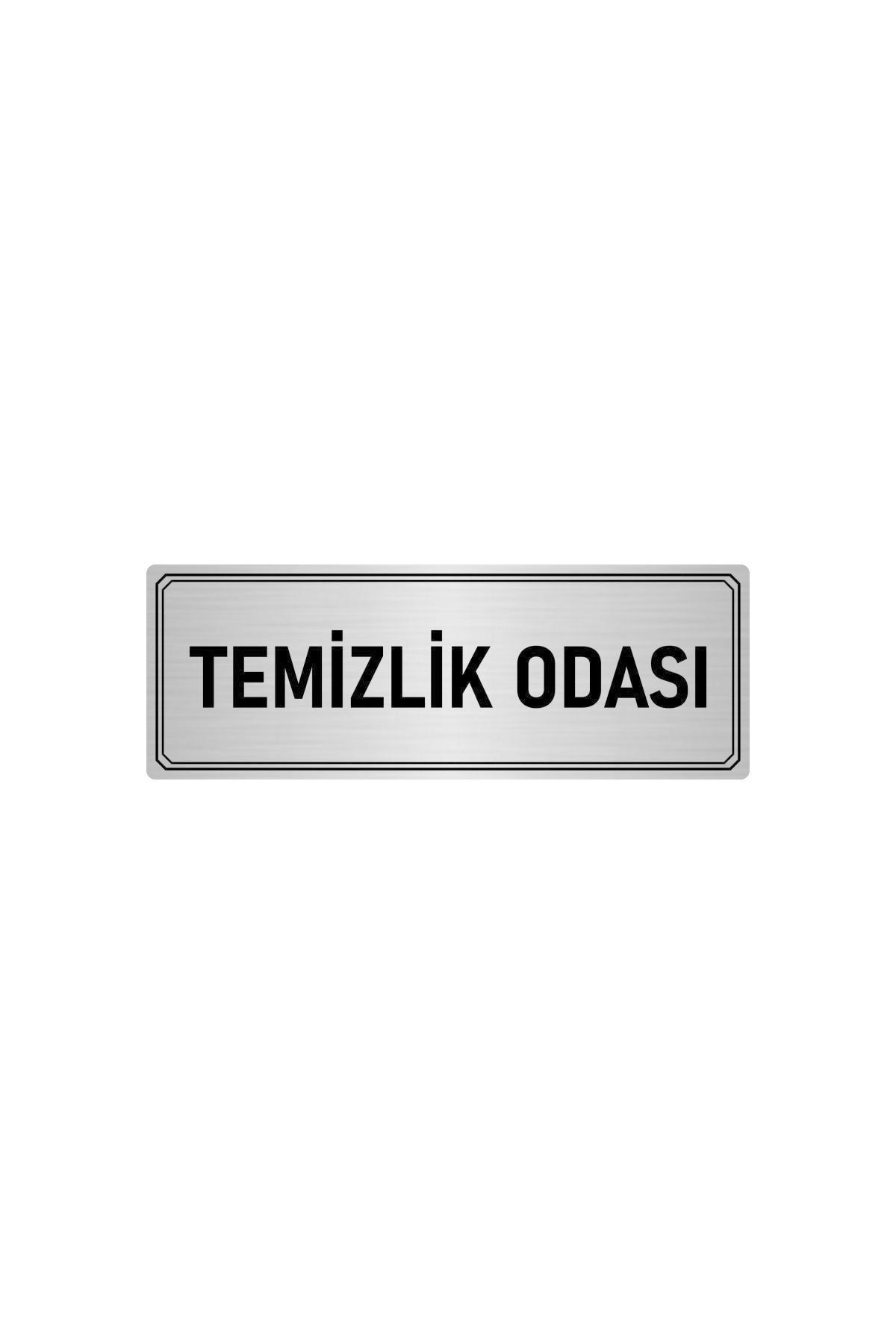 Metal Yönlendirme Levhası, Departman Kapı Isimliği Temizlik Odası 5x20 Cm Gümüş Renk Kapı İsimlik Tabela