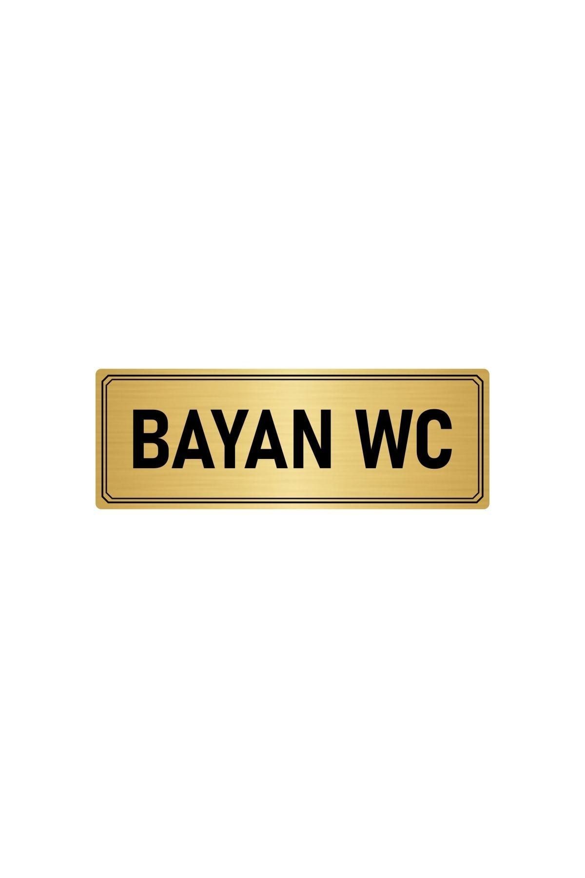 Metal Yönlendirme Levhası, Departman Kapı Isimliği Wc 5x20 Cm Altın Renk Kapı İsimlik Tabela